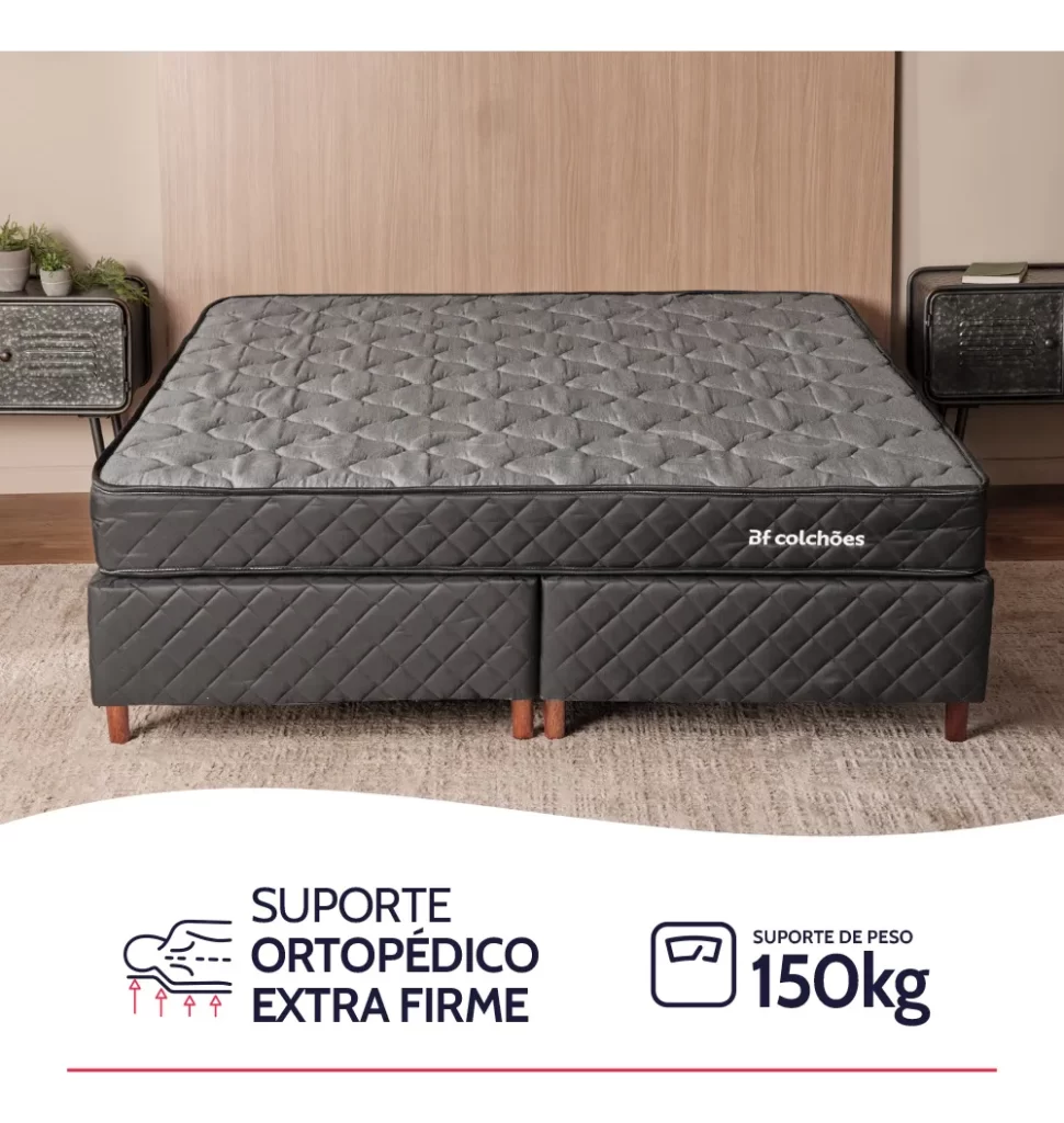 Colchão Casal Ortopédico Espuma D45 Extra Firme 138x188x17cm BF Colchões